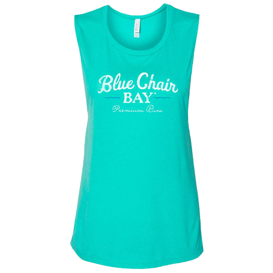 Ladies Flowy Scoop Tank - Teal