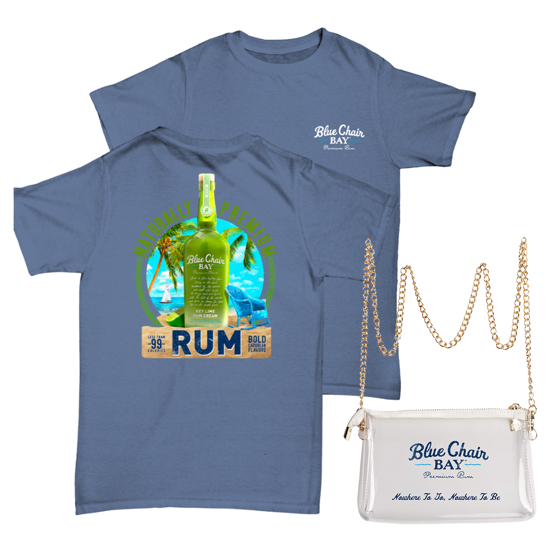 Rum Tee + Clear Stadium Bag – Blue Chair Bay Rum Store Rum Tee + Clear Stadium Bag – Blue Chair Bay Rum Store