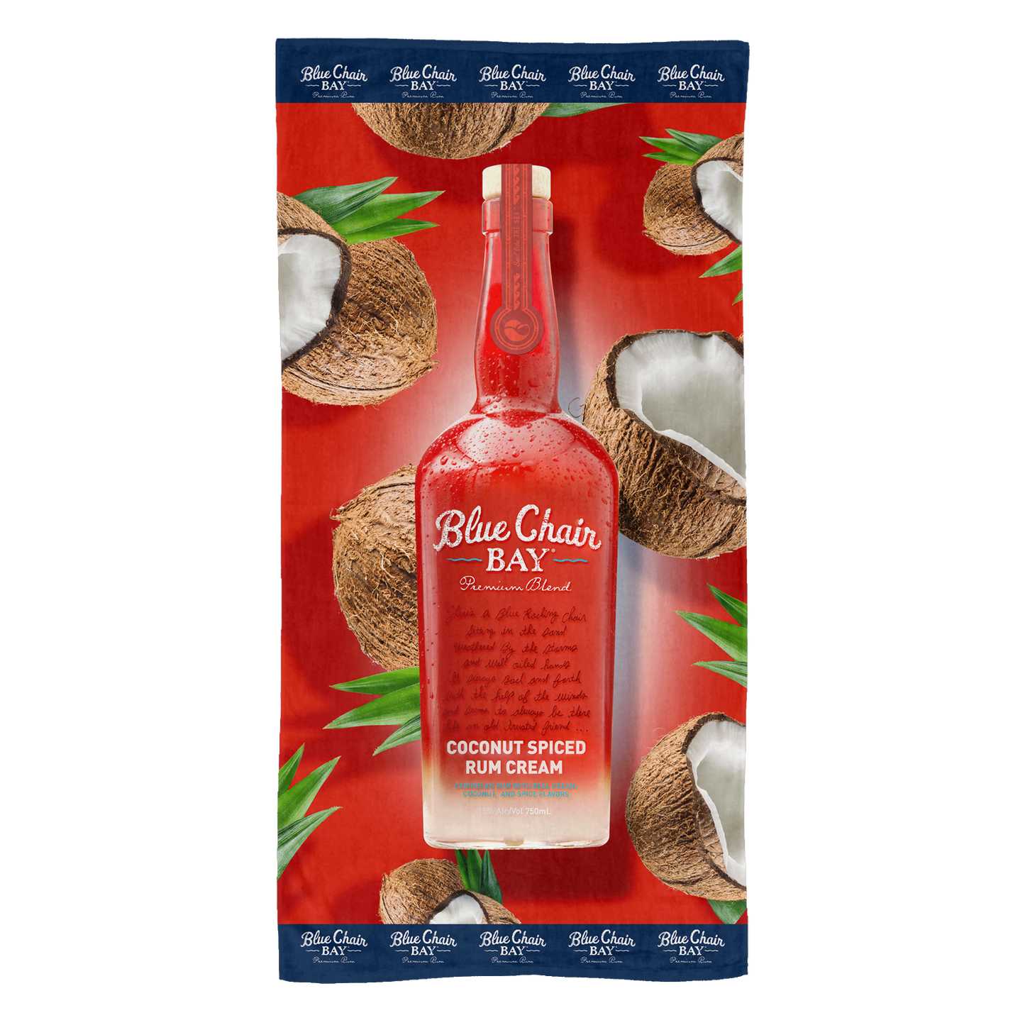 Coconut Spiced Rum Cream Bottle Beach Towel